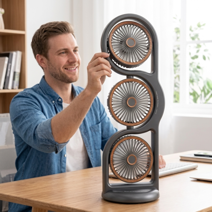 Compact Fan with Triple Airflow Options