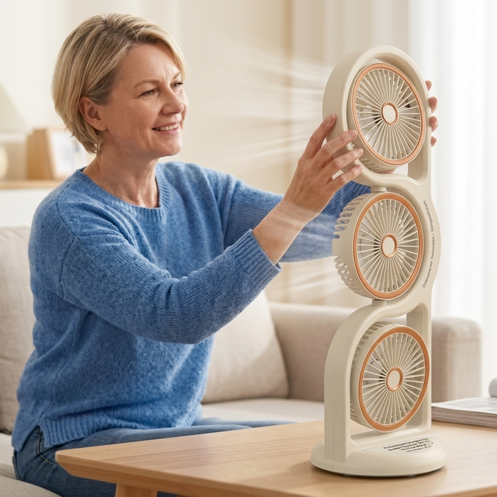 Compact Fan with Triple Airflow Options