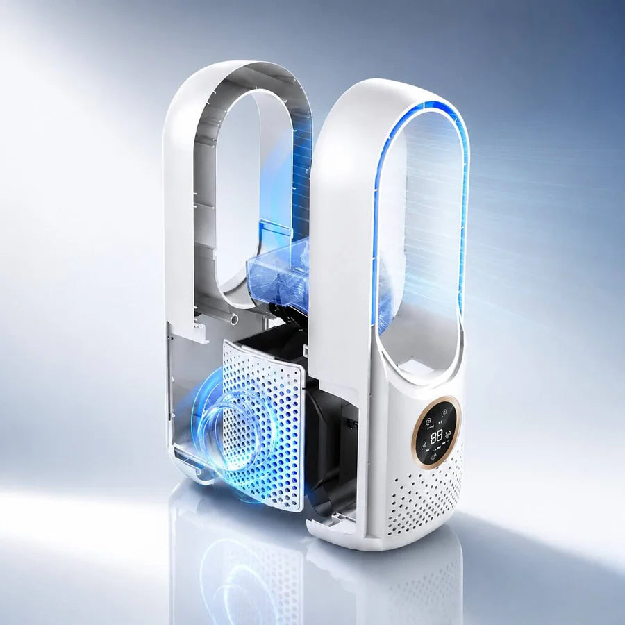 Quiet Blade-Free Desk Tower Fan