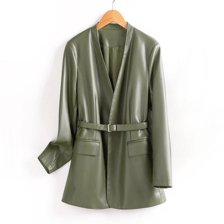 CELINA™ LEATHER BLAZER