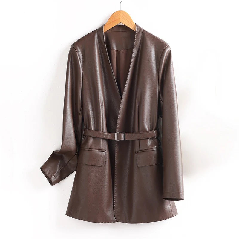 CELINA™ LEATHER BLAZER