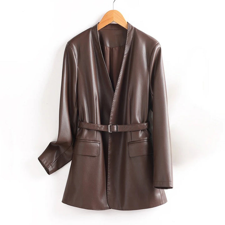 CELINA™ LEATHER BLAZER