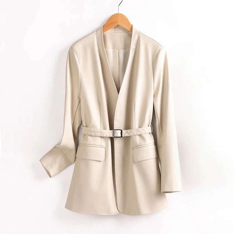 CELINA™ LEATHER BLAZER