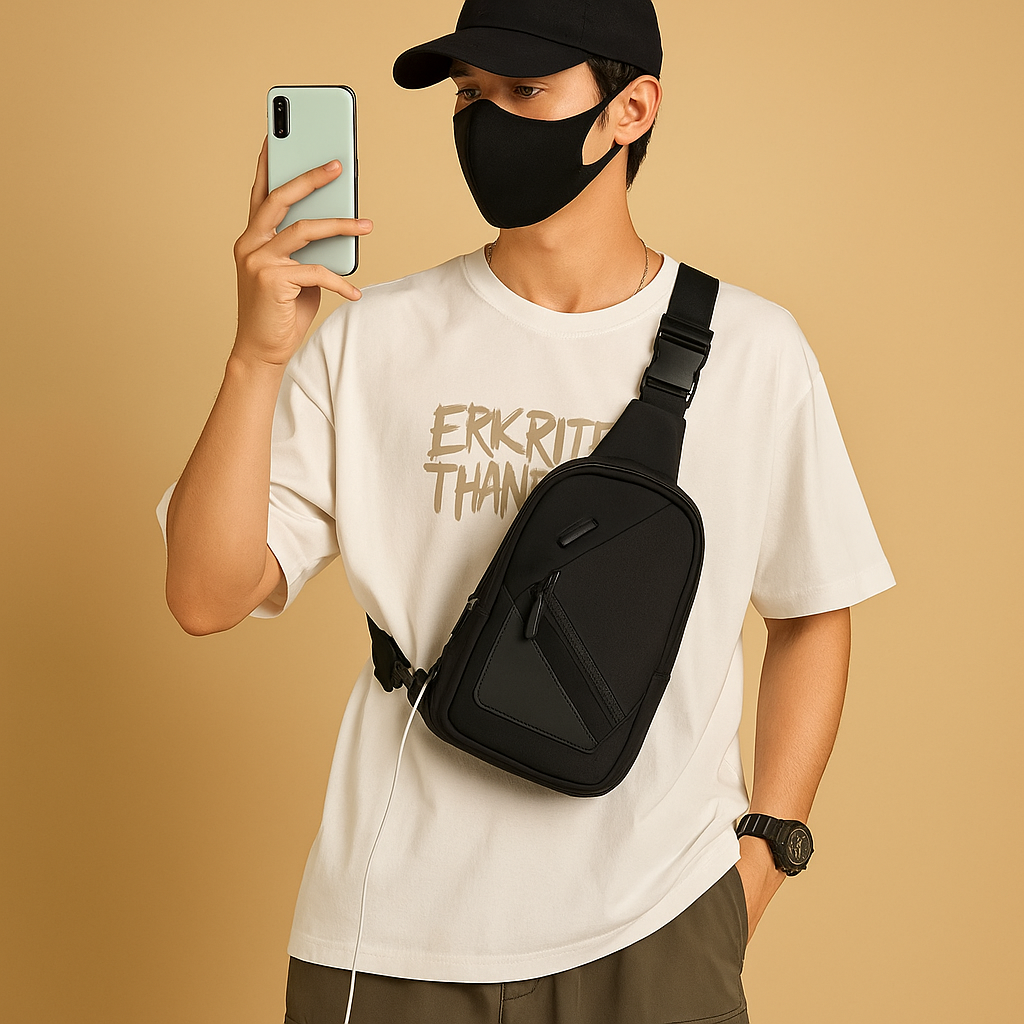 Anti-theft charging chest bag for men | Noah