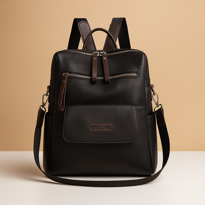 Anti-theft leather travel backpack for women | Sophie