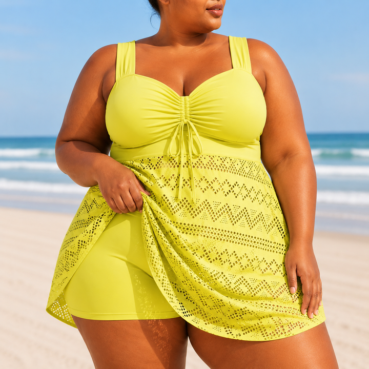 Emille - Elegant Plus Size Beach Swim Dress