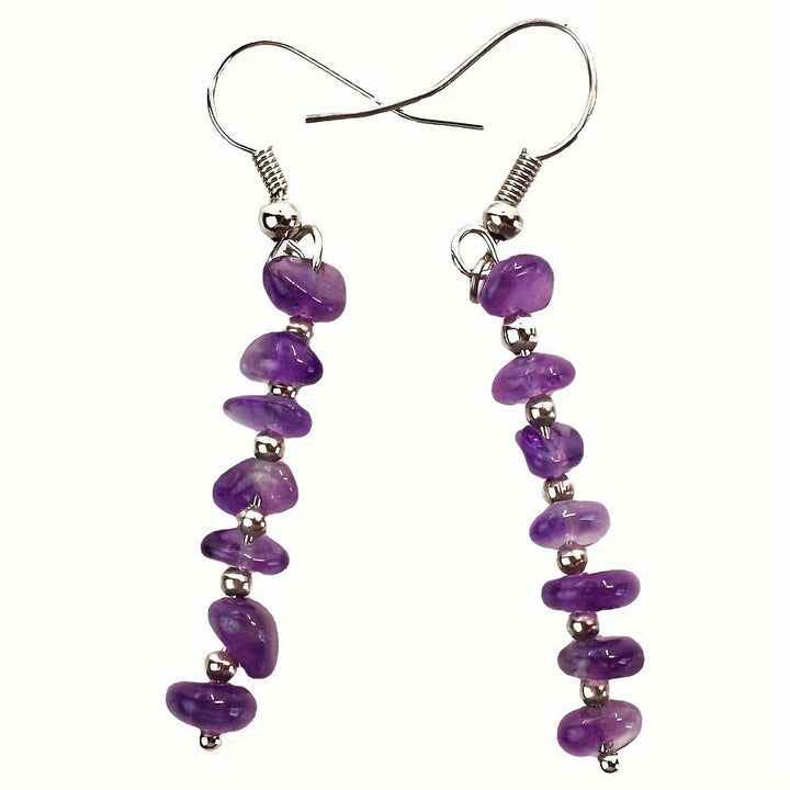 Boho Colorful Natural Gemstone Drop Earrings