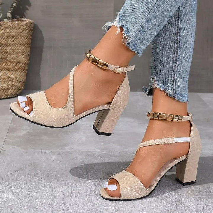 Camille | Women's Ankle Strap Block Heel Sandals