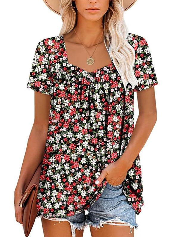 ROBIN | COZY TOP WITH SHORT SLEEVES & PRINT