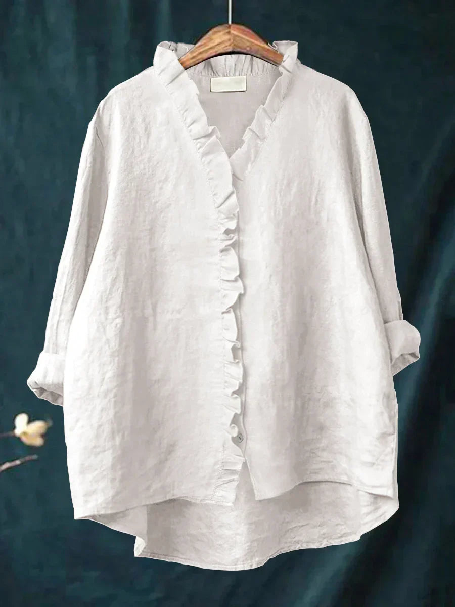 Brooklyn | Cotton & Linen Ruffle Shirt