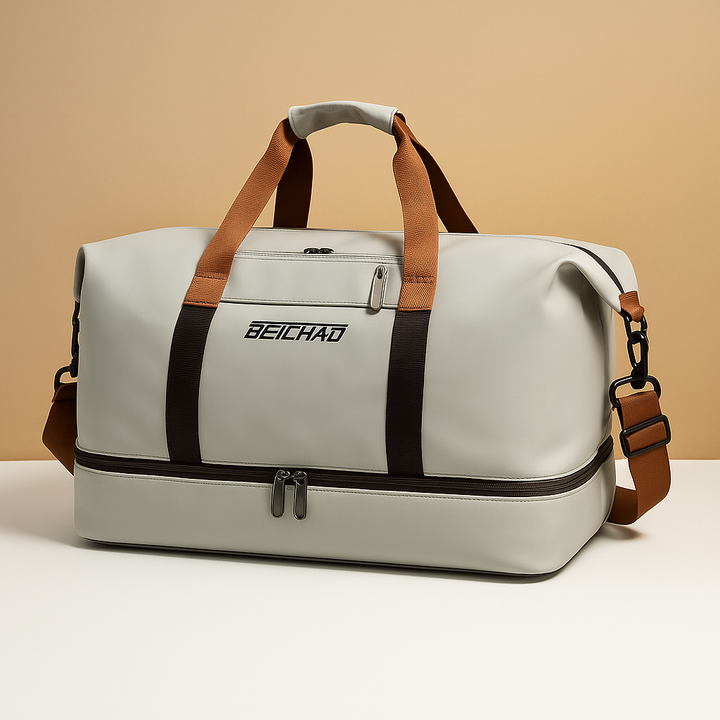 Water-resistant commuter duffle bag with shoe compartment for women | Isla
