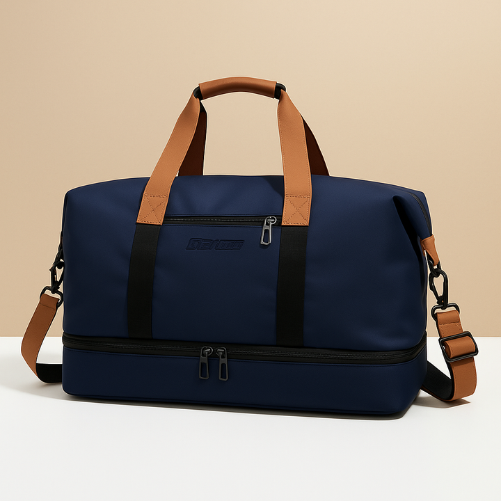 Water-resistant commuter duffle bag with shoe compartment for women | Isla