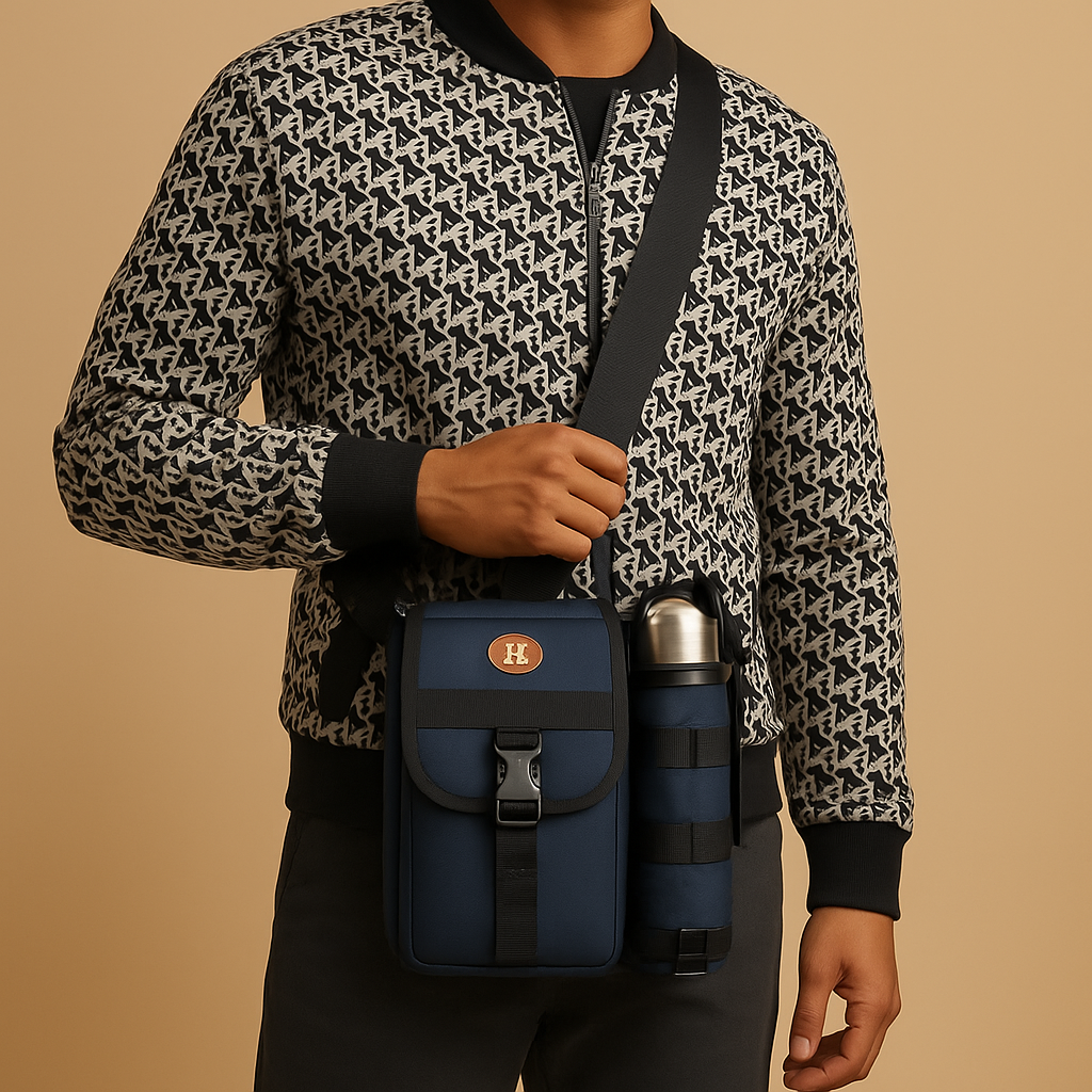 Compact crossbody water bottle carrier bag | Mason