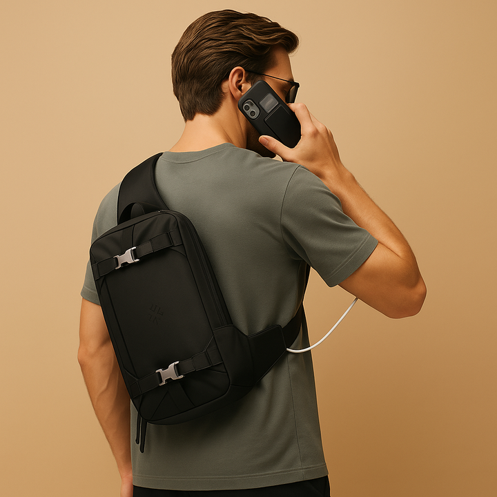 Expandable anti-theft chest bag with USB port | Braxton