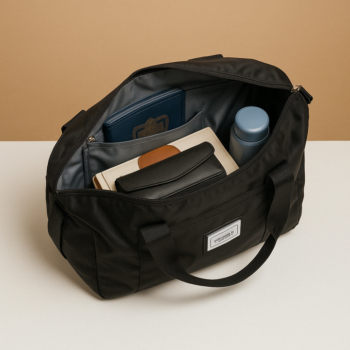 Expandable foldable travel bag with wide opening | Hazel
