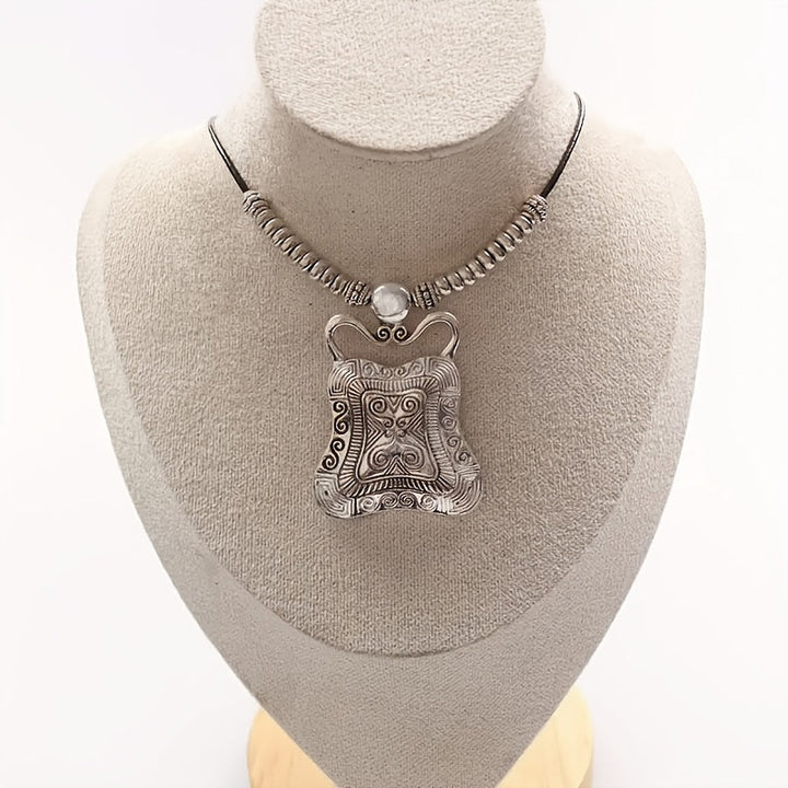 Vintage Antique Geometric Tribal Pendant Necklace