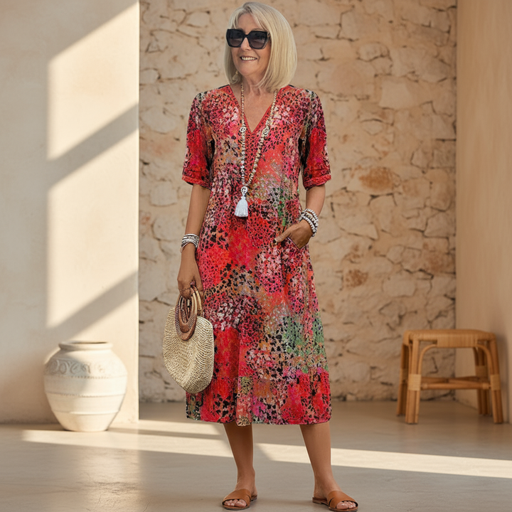 Sofia - Vibrant Midi Dress