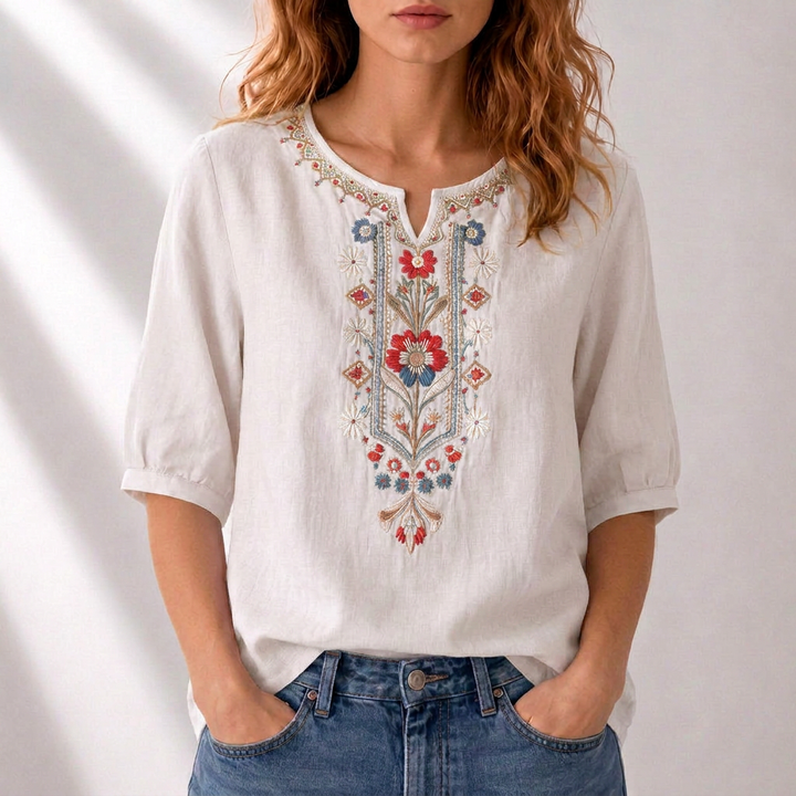 June | Bohemian Embroidered Top