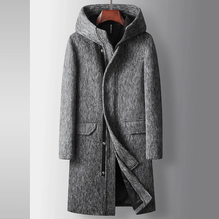 HOODED WOOL COAT