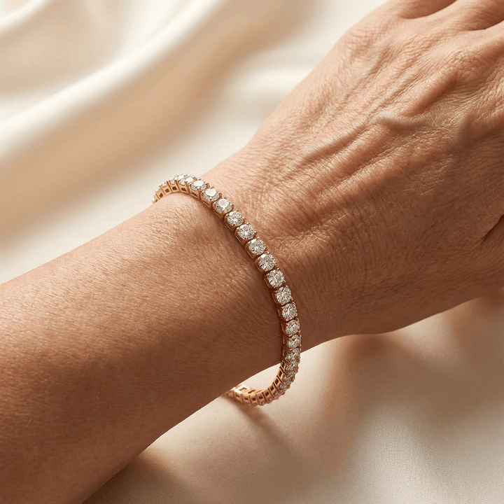 Elegant Gold Plated Zirconia Diamond Adjustable Tennis Bracelet