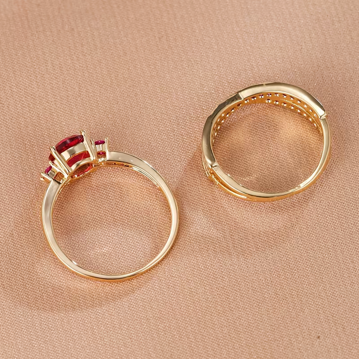 Emerald Duo Ring Set