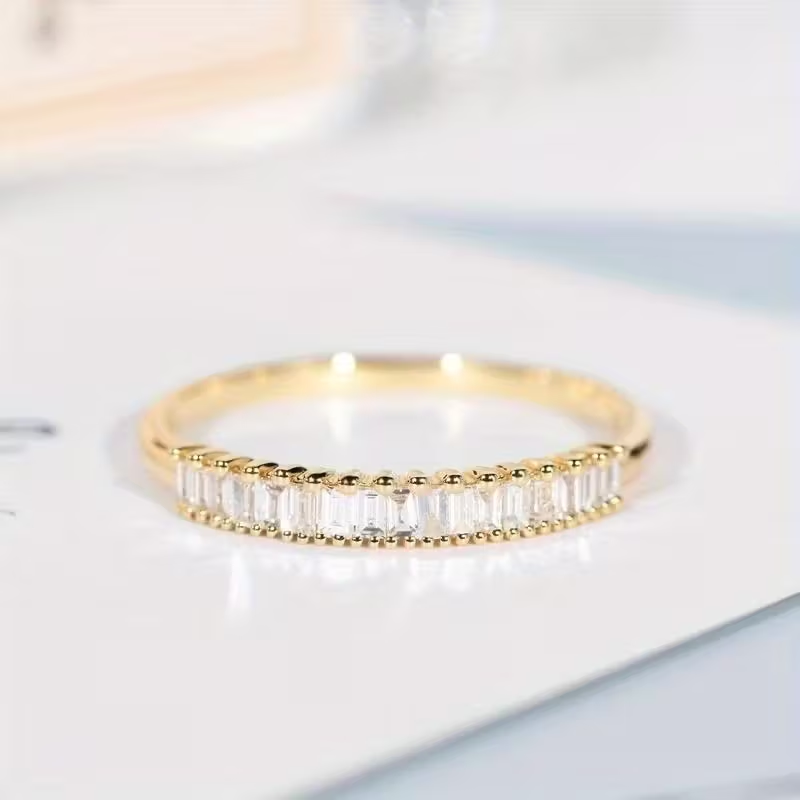 Inlaid Fine Zirconia Gold Ring