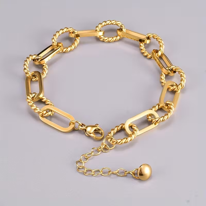 Vintage Twist Chain Gold Bracelet