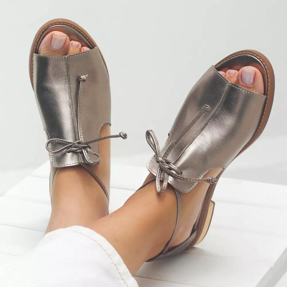 Lauren – Leather Sandals with Strap Design