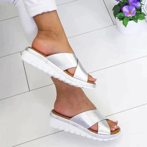 Lydia | Women's Cross Strap Slide Sandals