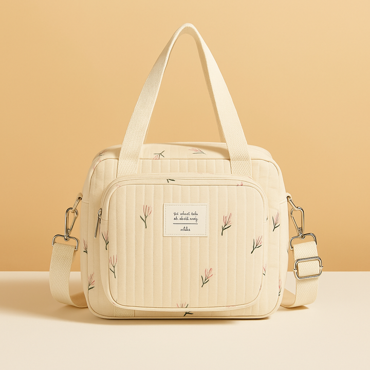 Quilted baby travel bag with insulated interior | Harper