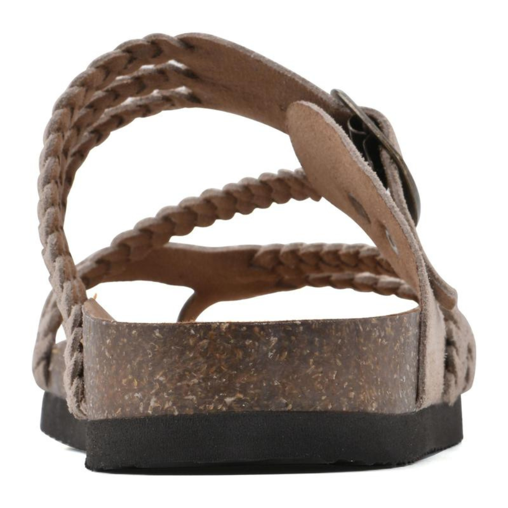 Vellara | Women's Braided Strap Big Buckle Cork Footbed Sandal