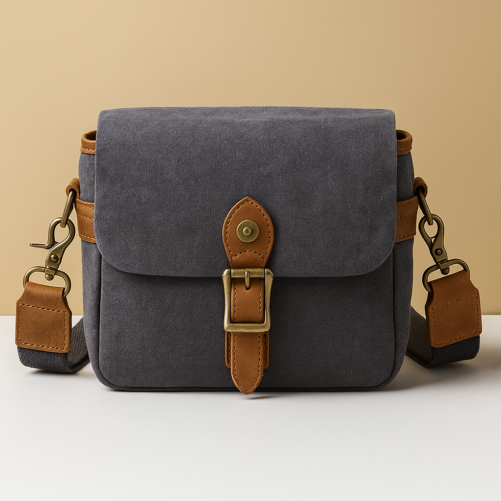 Vintage canvas DSLR camera bag with padded dividers for men | Ryder
