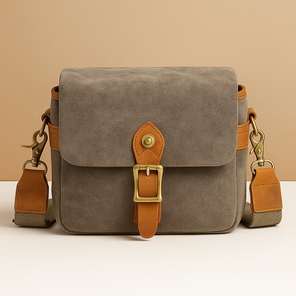 Vintage canvas DSLR camera bag with padded dividers for men | Ryder