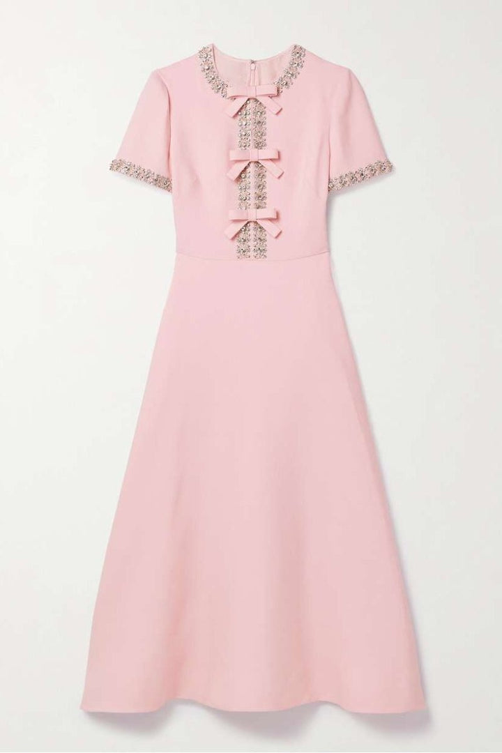 Zoe Bow with Crystal Embellished Midi Dress
